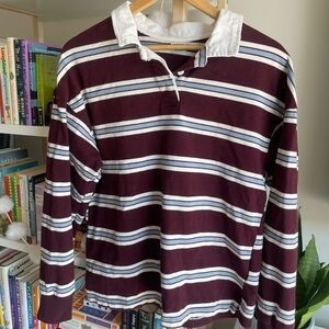 Cotton On Maroon and White Striped Top